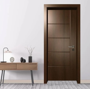 Porte intérieure en bois massif insonorisée, anti-humidité et anti-insectes, avec placage PVC MDF, design moderne pour salle de bain, maison et bureau - Product Image 5