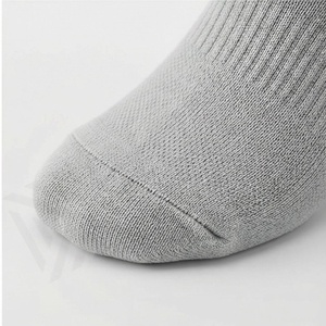 Crew <b>Socks</b> Solid Gray 100% Cotton Breathable Knitted Regular Style Adult Daily Casual Spring Wear - Product Image 6