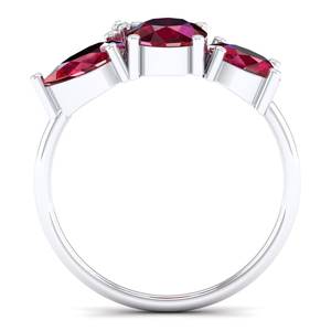 Anillo de Plata de Ley 925 con Rubí y Moissanita para Mujer, Chapado en Oro de 14K, Certificado GRA, Precio al por Mayor REYES - Product Image 4