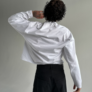 T-shirt à manches longues OEM pour homme, 100 % coton jersey, col rond, style streetwear décontracté, coupe classique, imprimé lettres sur le devant - Product Image 4