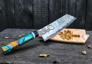 2026 Luxury Handmade Carbon Steel Chef <b>Knife</b> Full Tang Resin Handle <b>Kitchen</b> <b>Knife</b> Factory Supplier - Product Image 2