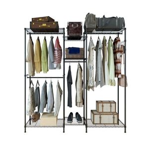 Porte-vêtements portable en métal avec étagère suspendue, organisateur de placard pour la maison, pour organiser les vêtements - Product Image 4