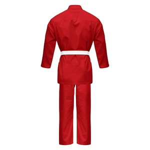 <b>Red</b> Karate Gi Uniform Adult Unisex 100% Cotton Durable Martial Arts Wear Regular Fit White <b>Belt</b> Included - Product Image 3