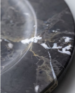 Elegant Round <b>Black</b> Marble Charger <b>Plate</b> Modern Luxury Design for Dining Tabletop Wedding Events Restaurant And Gifts - Product Image 3