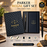 Bolígrafo de Metal con Detalles en Oro Negro Mate, Punta de 0.5 mm, Juego de Regalo 2 en 1, Libreta de Bolsillo, Logotipo Personalizado, Kit Premium, Tinta Negra y Azul, Oficina