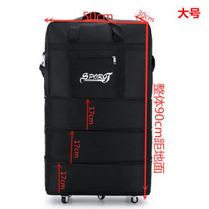 Expandable Travel Duffle Bag With <b>Wheels</b> Large Capacity Foldable Luggage Bag Multi Layer Rolling Travel <b>Suitcase</b> - Product Image 4