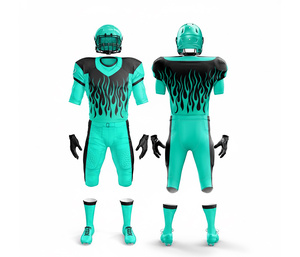 Maillot de football américain haut de gamme – Logo et couleurs personnalisés |   Ensemble de football avec maillot et pantalon |   Vêtements de sport en polyester respirant - Product Image 4