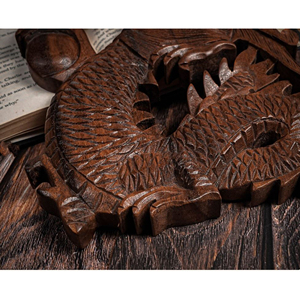 Décoration de dragon en bois de luxe, vente en gros, figurine de dragon artisanale, fournisseur d'objets artisanaux, sculpture en bois de dragon faite à la main - Product Image 3