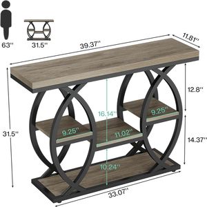 Tavolino Consolle Robusto e Stabile con Soluzione di Archiviazione Pratica, Tavolo da Divano, Tavolo d'Ingresso - Product Image 6