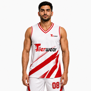 เสื้อบาสเก็ตบอลแบบยูนิเซ็กซ์ ผ้ากีฬาซับเหงื่อ แห้งเร็ว ทนทาน สำหรับทีม  แบบคอวี ไร้แขน ป้องกันแบคทีเรีย พร้อมฟังก์ชั่นเสริมสำหรับบาสเก็ตบอล - Product Image 1