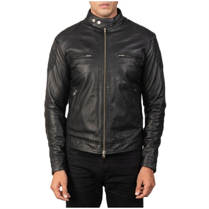 แจ็กเก็ตหนังสำหรับผู้ชายเสื้อแจ็คเก็ตหนังลำลองดีไซน์คลาสสิก - Product Image 5