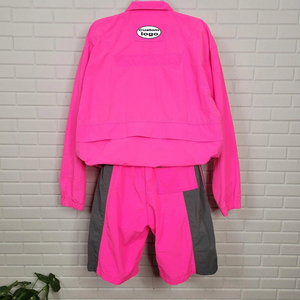 Ensemble de survêtement rose à manches longues avec veste zippée et short à cordon de serrage, séchage rapide, design uni sportif, pour adulte, été, unisexe - Product Image 6