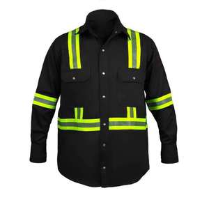 Camisas de Trabajo para Hombre, Alta Visibilidad, para Soldadura, 100% Algodón, con Botones, Manga Larga, Ropa de Trabajo de Seguridad, Lavable a Máquina - Product Image 1