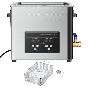 Pulitore a Ultrasuoni Professionale 10L 180W in Acciaio Inossidabile con Display Digitale e Alimentazione Elettrica, Include Cestello per la Pulizia - Product Image 1