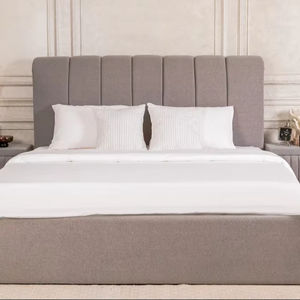 Meubles de chambre à coucher sculptés à la main, en bois massif, avec rangement, de qualité supérieure, lit plateforme en bois rustique fait main, taille King - Product Image 1