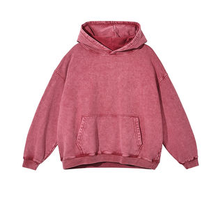 Nouvelles arrivées : sweats à capuche décontractés en coton 100% effet délavé, prix de gros, sweats à capuche oversize effet délavé pour adultes - Product Image 3