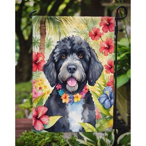 Chien d'eau portugais multicolore Luau Drapeau de jardin Boîte aux lettres Bannière décorative de cour pour patio Illustration pour parterres de fleurs de toute taille - Product Image 3