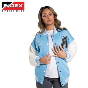 Chaqueta Varsity Personalizada para Mujer, Estilo Letterman, Moda de Invierno, Chaqueta Bomber con Botones para Marcas Mayoristas - Product Image 1