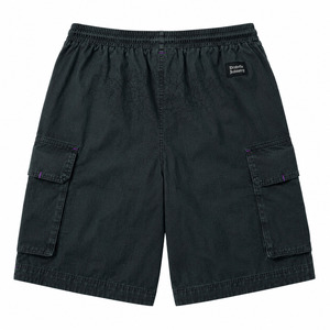 Shorts cargo baggy Y2K personnalisés pour hommes, en ripstop bleu sarcelle noir, style streetwear, avec strass et logo en silicone - Product Image 3