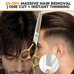 กรรไกรซอยผมทรงฟันฉลาม 6.8 นิ้ว ยี่ห้อฮาร์เบอร์ อินดัสทรี ด้ามจับสีทอง เหล็กญี่ปุ่น พร้อมสกรูปรับแรงตึง - Product Image 5
