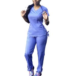 ชุดยูนิฟอร์มสครับพยาบาลสตรี,ชุดเครื่องแบบสำหรับโรงพยาบาลทรงตรงระบายอากาศได้ดี - Product Image 6