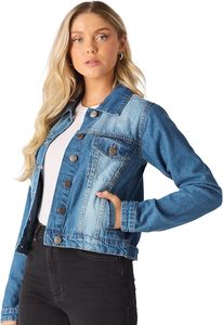 Chaqueta Vaquera Casual de Otoño para Mujer, Algodón Lavado Premium, Impermeable, Transpirable, con Botones al Frente, Estilo Urbano, Cómoda - Product Image 2