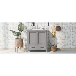 "Modern 30" Bathroom Vanity with Single Undermount Sink & 2-Door Storage Cabinet Soft-Closing Drawers" - Product Image 5