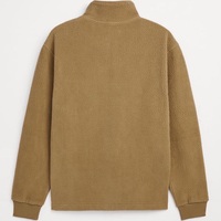 Nouveau design – Sweat-shirt chaud en sherpa avec demi-fermeture éclair, col montant, capuche et poche poitrine – Idéal pour l'hiver