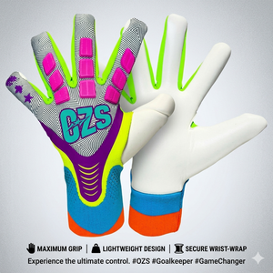 OZS Leather Football Goalkeeper Gloves Waterproof Lightweight Non-Slip Secure Wrist-Wrap Maximum Grip Unisex Sports Gear - Product Image 1