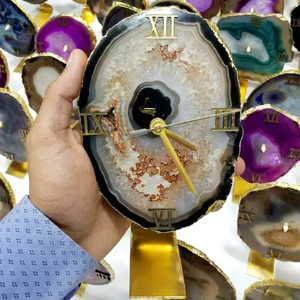 Reloj de Mesa de Ágata Natural de Primera Calidad |   Reloj de Escritorio de Piedra, Decoración para el Hogar |   Elegante pieza decorativa de lujo para mesa - Product Image 3