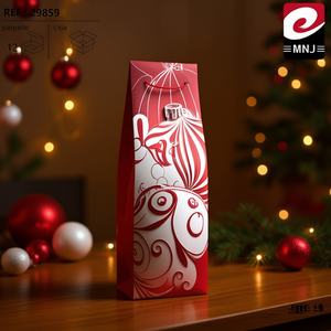 Bolsa para Vino con Estampado Dorado 12.8*36*8.4 Artículos Navideños para Regalos - Product Image 3