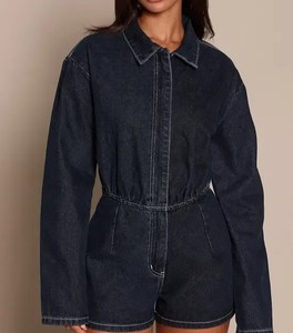 <b>Women's</b> Denim <b>Utility</b> <b>Jumpsuit</b> Multi Pocket Jean One Piece Casual Workwear Wholesale Factory <b>Jumpsuit</b> Playsuit Overalls shorts - Product Image 4