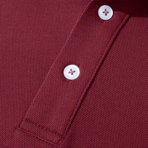 <b>Men</b> Long Sleeve Solid Color Knitted Polo <b>Shirt</b> Casual Regular Fit <b>Burgundy</b> Regular Fit Casual Streetwear Clothing - Product Image 4