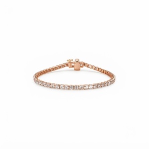 กำไลข้อมือเพชรทรงกลมเจียระไนแบบบริลเลียนท์ ทองคำแท้ 10K 14K 18K เพชรเพาะเลี้ยงในห้องปฏิบัติการ สไตล์เทนนิส สำหรับงานหมั้น ขายส่ง - Product Image 3
