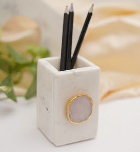 Portalápices de mármol para papelería, organizador de escritorio para profesores, estilo simple, soporte para bolígrafos de mármol, decoración del hogar, tarro de almacenamiento - Product Image 3