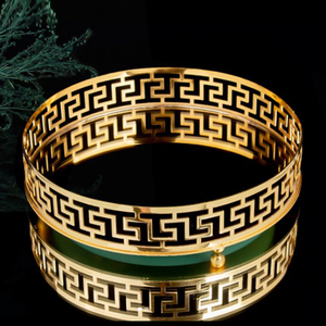 Bandeja Decorativa Redonda de Latón con Acabado Esmaltado, Diseño Exclusivo, Hecha a Mano, Último Modelo - Product Image 2