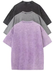 T-shirt vintage surdimensionné pour homme, style streetwear unisexe, 100% coton, délavé à l'acide, respirant, manches courtes, décontracté, été - Product Image 2