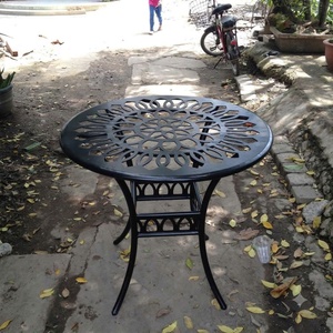 Table basse de luxe en fer forgé européen, résistante aux intempéries, sur mesure, pour jardin et cour, ensemble de mobilier d'extérieur - Product Image 2