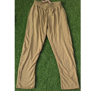 Pantalones de chándal para hombre de colores personalizados, estilo urbano, con ribete a rayas, 100% algodón French Terry de alto gramaje, cintura alta, efecto desgastado, pierna ancha y holgados - Product Image 1