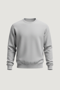 Sweat-shirt pour homme en coton doux brossé, col rond, uni, vierge, mode automne-hiver, vente en gros, durable et biologique - Product Image 4