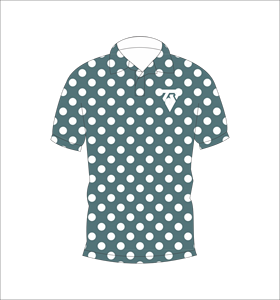 Custom Sublimation Polo Shirt Grey White Polka Dot Pattern Breathable Sports Golf Polo Shirt for Men - Product Image 1