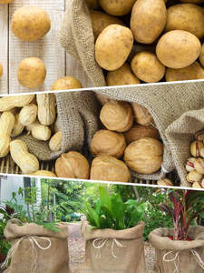 Tissu géotextile respirant léger de qualité alimentaire 100% écologique 14x20 Sacs en toile de jute réutilisables pour le stockage des aliments Pommes de terre Oignons - Product Image 2