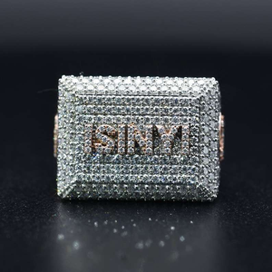 Moissanite Signet <b>Ring</b> Iced Out Luxury Hip Hop Statement Jewelry Mens Fashion <b>Ring</b> - Product Image 1