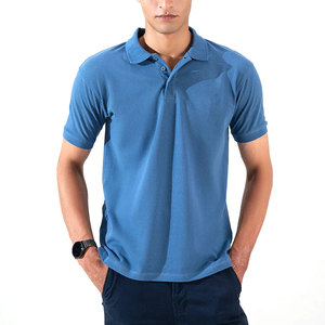 Chemises Polo Homme Vente Directe Usine Meilleure Qualité Chemises Homme Anti-Plis en Coton Biologique 100% Tricoté avec Broderie Logo Personnalisé - Product Image 3