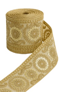 K1456 rouleau de 9 mètres fait à la main KIARAA bordure en dentelle tissu floral traditionnel dentelle broderie garniture de luxe décontracté fantaisie décorations - Product Image 2