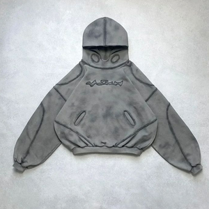 Sudadera con Capucha Corta Personalizada de Corte Regular para Hombre, Sólida, de Invierno, de Alta Calidad, 280 g/m², de Forro Polar de Algodón/Poliéster, Ecológica, Informal - Product Image 5
