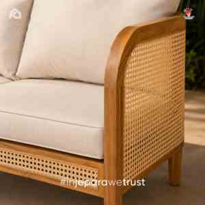 Sofá de Ratán y Madera de Teca Indonesia de Alta Calidad, 2 Plazas, para Jardín o Patio, en Oferta - Product Image 2