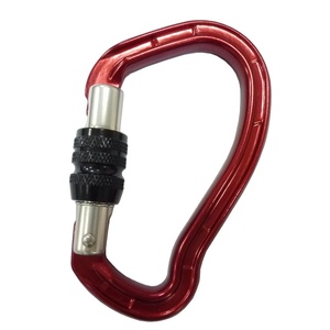 Mosquetón de escalada con bloqueo de tornillo de aluminio en forma de B certificado CE - Product Image 1