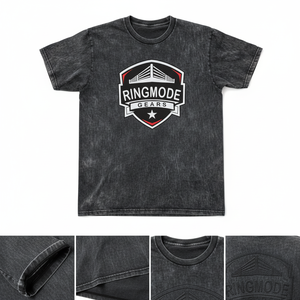T-shirt sport pour homme, effet délavé, logo en relief, col rond, manches courtes, coupe classique - Product Image 5