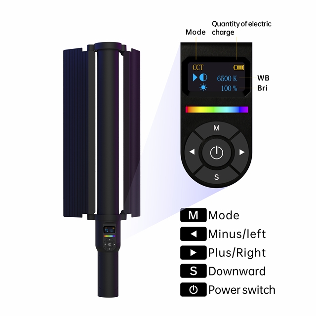Portable RGB Tube Light P30 Handheld LED Fill Light for TikTok YouTube Live Stream Studio Creative Photography Atmosphere Light